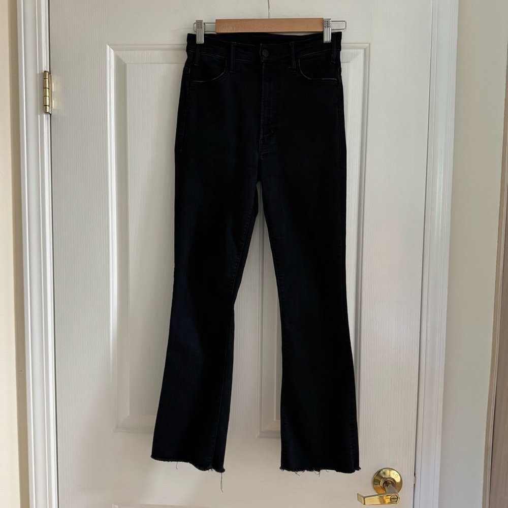 MOTHER Hustler Ankle Fray Jeans Not Guilty Black 26